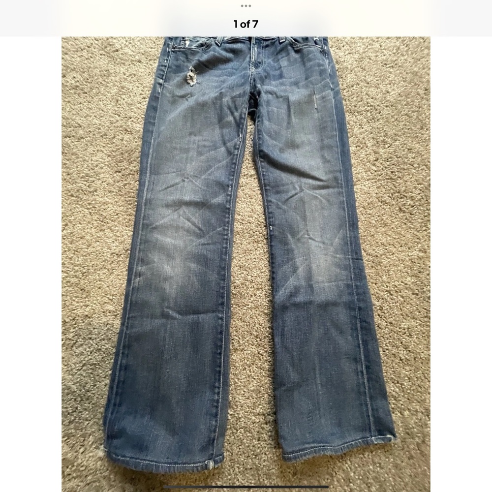 Women’s 7 For All Mankind Stretch Distressed Bootcut Jeans Size 29